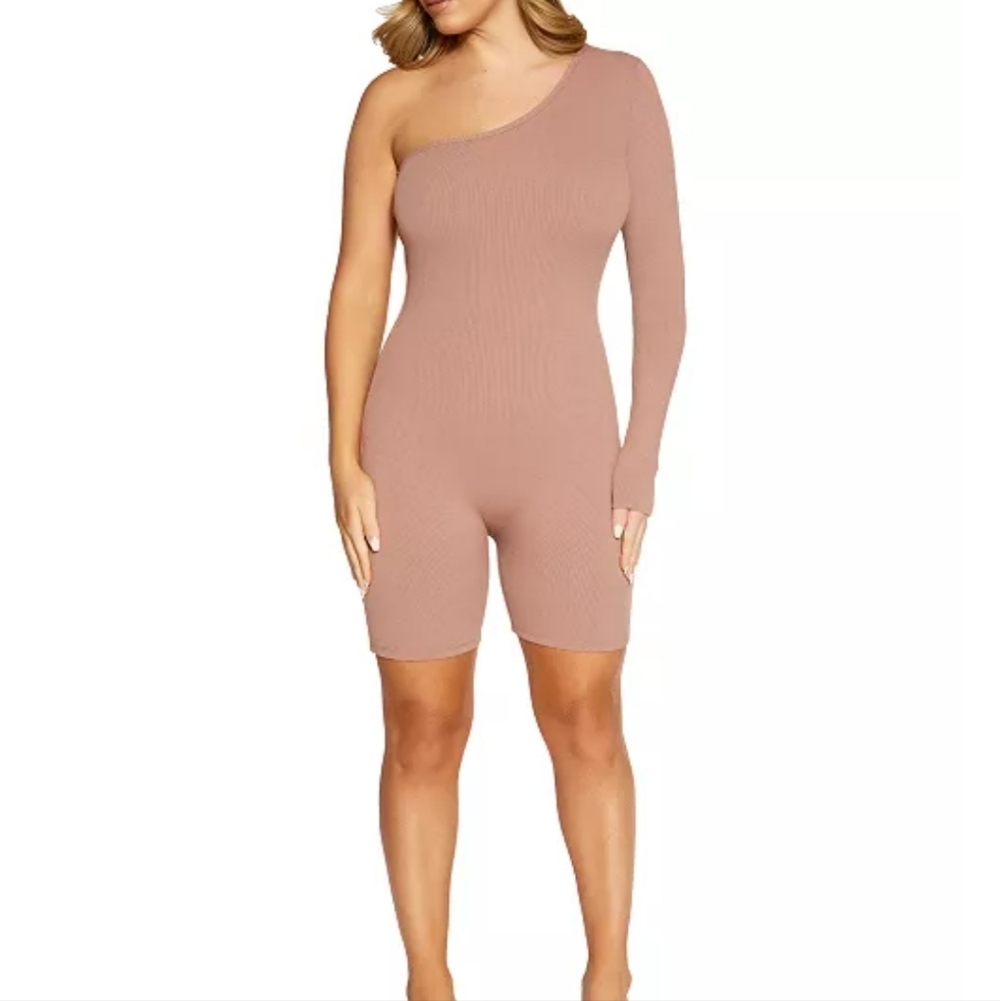 Naked Wardrobe One-Shoulder Romper